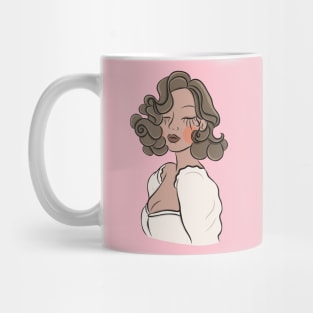 Elegant woman in a dress. Mug